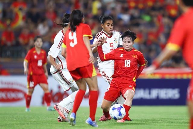 Việt Nam have one foot in the final after hitting UAE for six